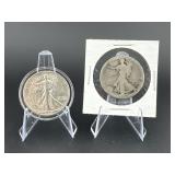Walking Liberty Half Dollars 1940 and no date