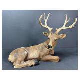 Lying Whitetail Buck Deer Figurine
