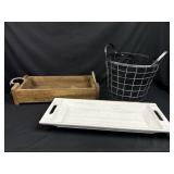 Wooden Trays & Basket