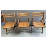 3 Fold Up Wooden Chairs