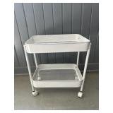 Small 2 Tier Metal Rolling Cart