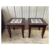 2 Glass Top End Tables