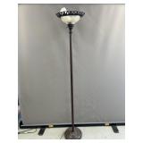 Traditional Torchiere Floor Lamp with Glass Shade