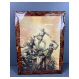 Barbarians print on wood