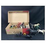 Vintage Plastic Horse and Cowboy Figures