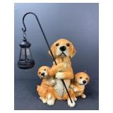 Dog Holding Lamp Decor