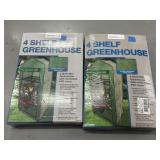 2 4-Shelf Mini Greenhouses with PVC Covers