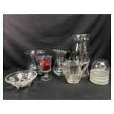 Clear glass vases and more