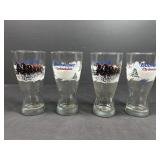 Four Budweiser Clydesdales glasses