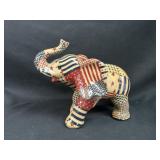 Patriotic Patchwork Elephant Statue