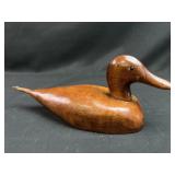 Vintage Carved Wood Duck Decoy Initialed A.B.