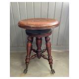 Antique Clawed Foot Swivel Stool