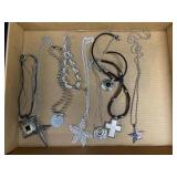 Silver tone necklaces