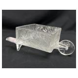 Clear glass floral wagon