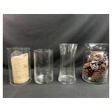 Clear glass vases