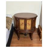 Floral Decorated Wood Accent Cabinet