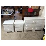 Pressboard Dresser With 2 Matching Nightstands