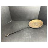 25" Large Brass Ladle with Floral Design