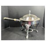 Silverplate Covered Chafing Dish with Handle
