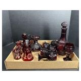 Flashed Glass and Ruby Red Avon