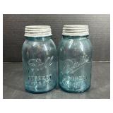 Blue Ball Jars w/ Zinc Top