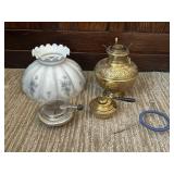 The B & H Company Blue Flower Hurricane Lamp