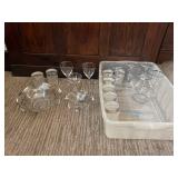 Silver Rimmed Glasses and Bowls