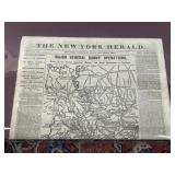 1863 New York Herald with Authenticity Note