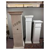 Three Wooden Pedestals