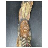 John Burke Native American Face Wood Carved