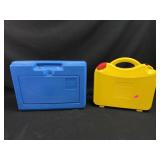 2 LEGO Storage Carrying Cases with Bricks