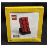 LEGO Red Brick Display Model with Stand