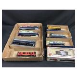 Assorted HO Scale Train Cars & Engine