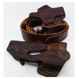 4 Leather Holsters & 1 Leather Belt