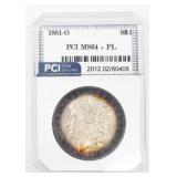 Uncirculated PCI Graded Morgan Silver Dollar Coin