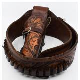Tooled Leather Belt & Holster Combo Set