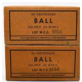 100 Rounds Of Ball M1911 .45 ACP Ammunition