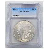 Uncirculated ICG Graded Morgan Silver Dollars