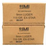 100 Rounds of IMI 9mm Luger Ammunition