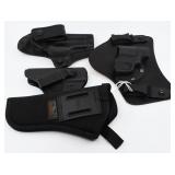4 Various Size Nylon & Leather Holsters