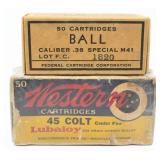 100 Rounds Of .38 SPL & .45 Colt Ammunition