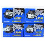80 Rounds of Silver Bear 7.62x39 Ammunition