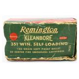 30 Rounds Of Remington .351 Win Ammunition