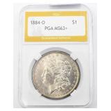 Uncirculated PGA Graded Morgan Silver Dollar
