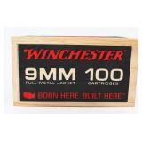 100 Rounds Of Winchester 9mm Luger Ammunition