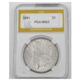 PGA Graded Uncirculated Morgan Silver Dollar