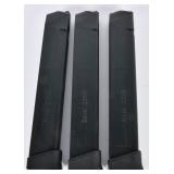 Lot of Three Glock 17 9MM Stick Magazines