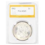 Uncirculated PGA Graded Morgan Silver Dollar