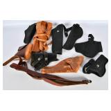 8 Various Size Leather & Nylon Holsters