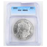 Uncirculated ICG Graded Morgan Silver Dollar